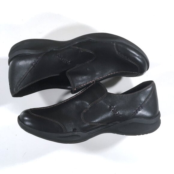 Clarks Wave Walk Slip On Shoes Womens Size 11 Black Leather - Picture 3 of 9